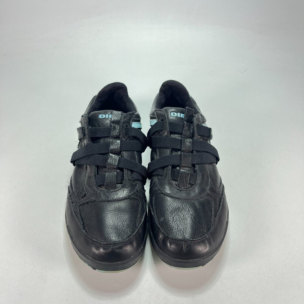 Diesel Active W Black Light Blue Leather Athletic Driving Shoes Women's Size 11 - Picture 2 of 10